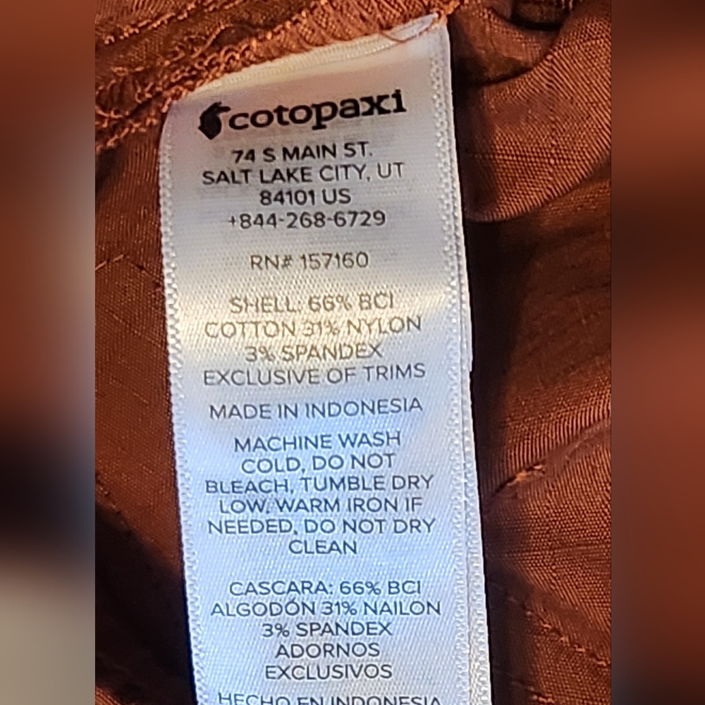 Men's Cotopaxi Salto Ripstop. Rust Color. Size XL. Like New. - Picture 5 of 8